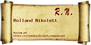 Rolland Nikolett névjegykártya